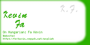 kevin fa business card